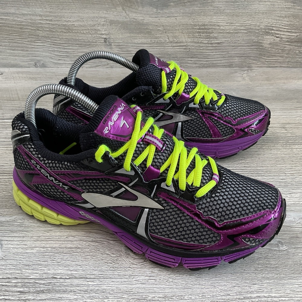 Brooks Ravenna 4 Women's Size 8.5 B Black Purple Yellow Running Training Shoes